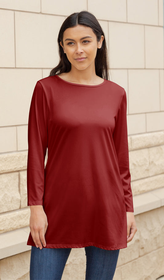 Bold Print Flowy Tunic-Grey