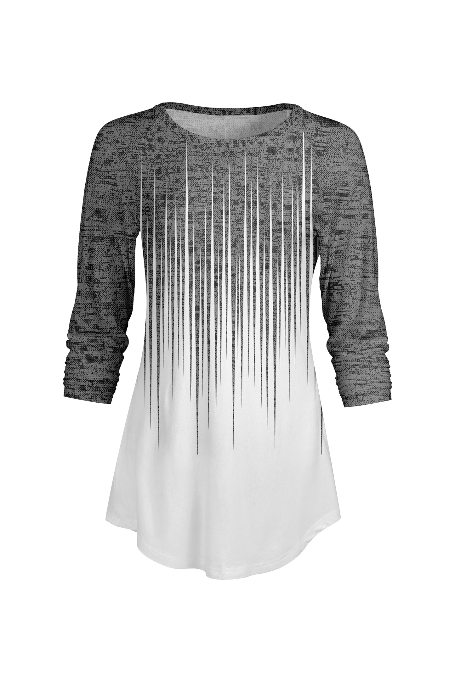 Bold Contrast Raglan Sleeve Tunic-Beige Floral