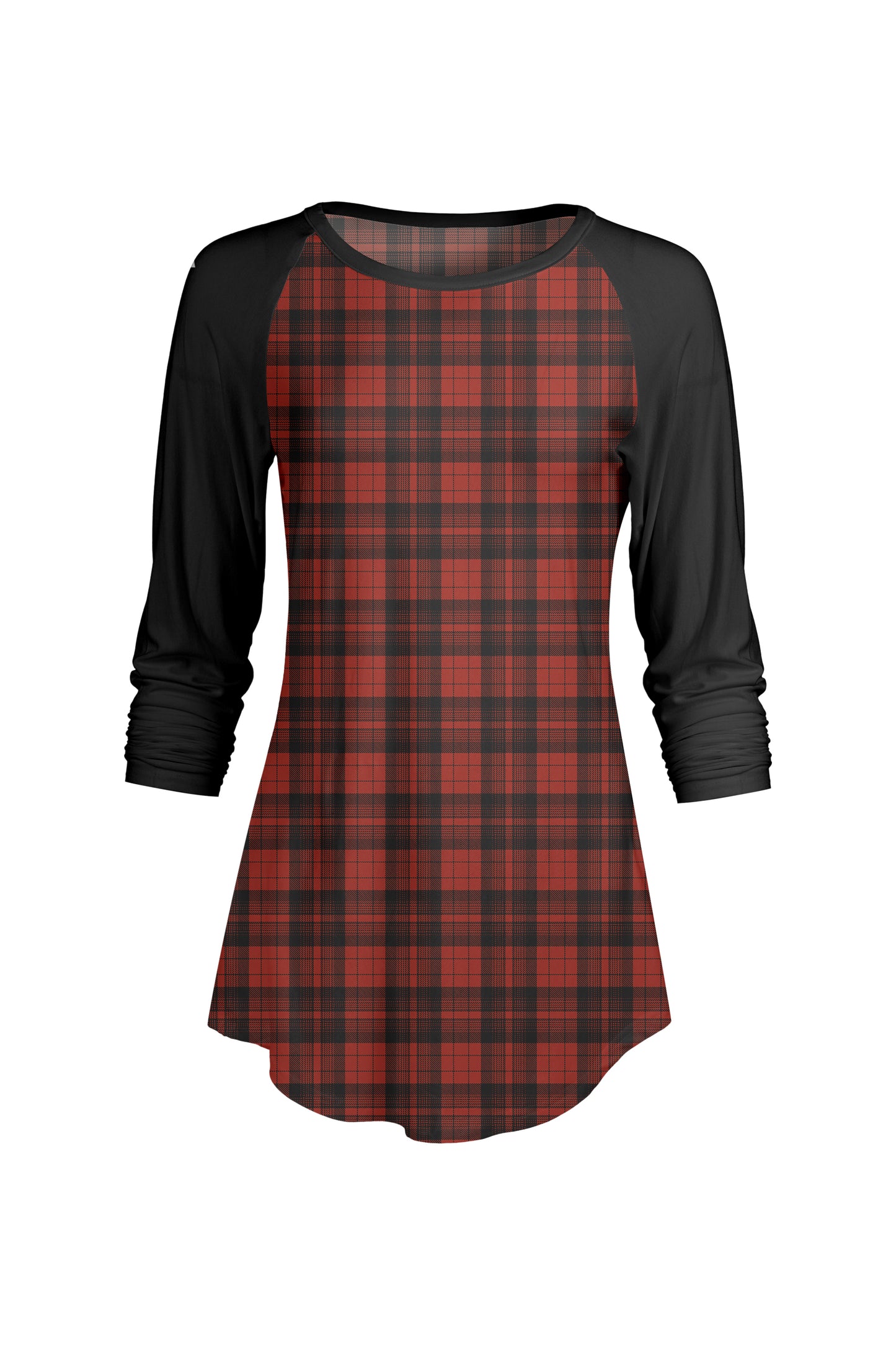Bold Contrast Raglan Sleeve Tunic-Blue Multi
