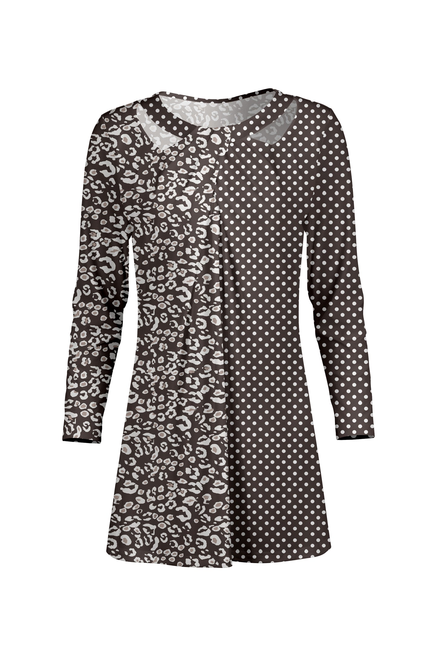 Front Twist Patched Tunic-Black Pink