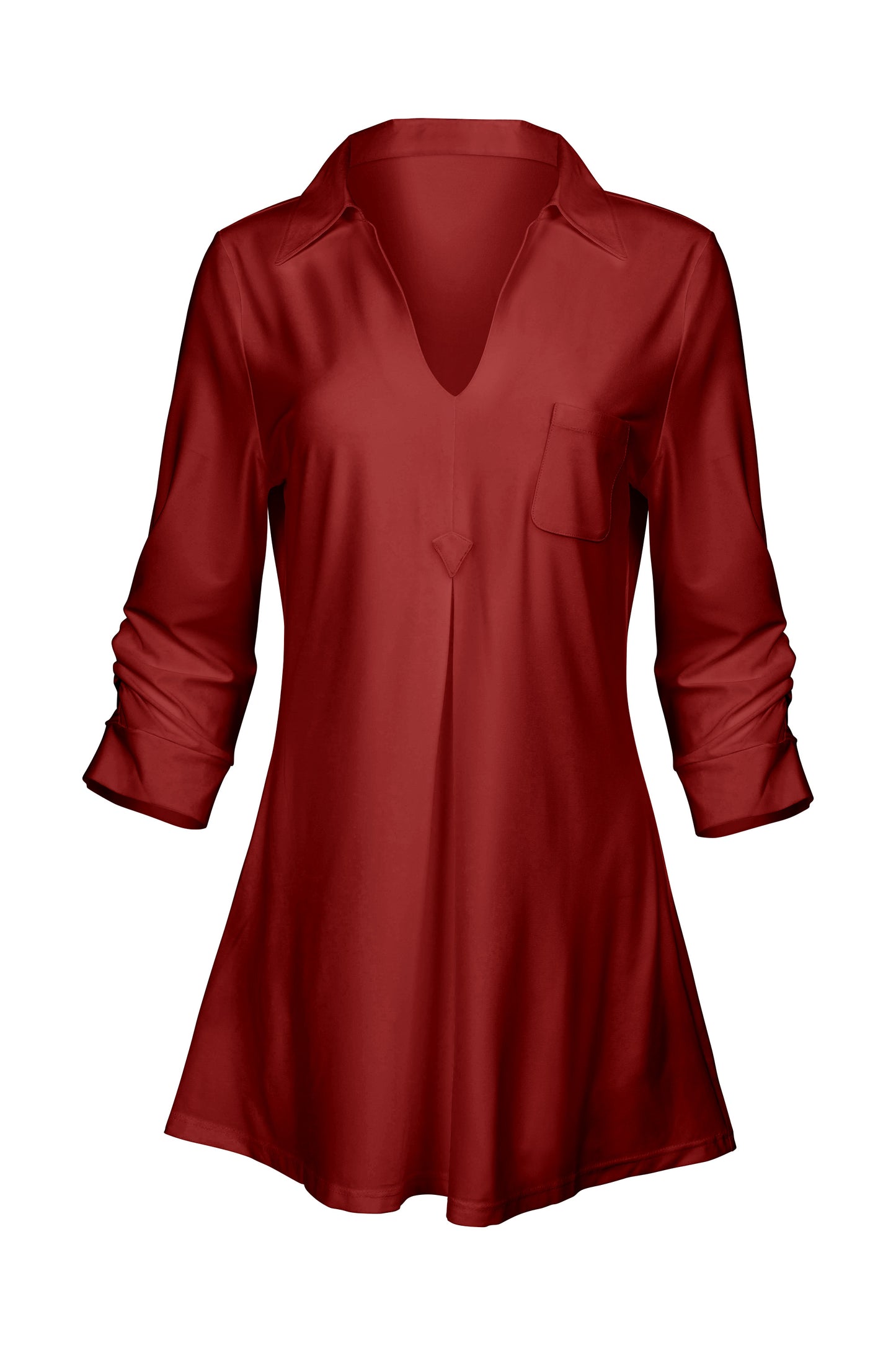 Classic Contrast Tunic-Olive