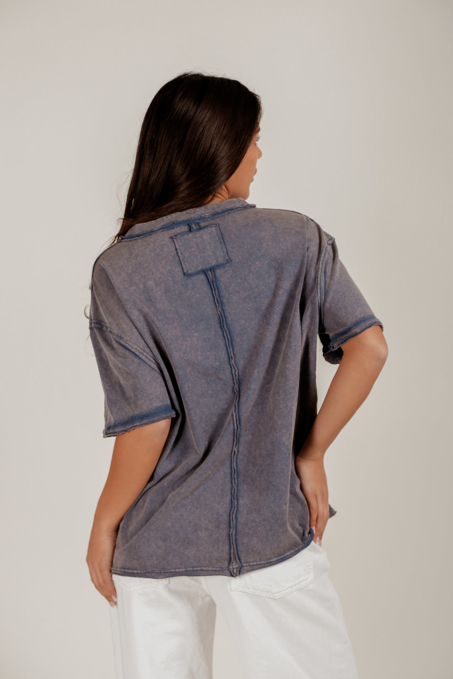 Nautical Bloom Tee(T240002 Deep Blue With Embro)