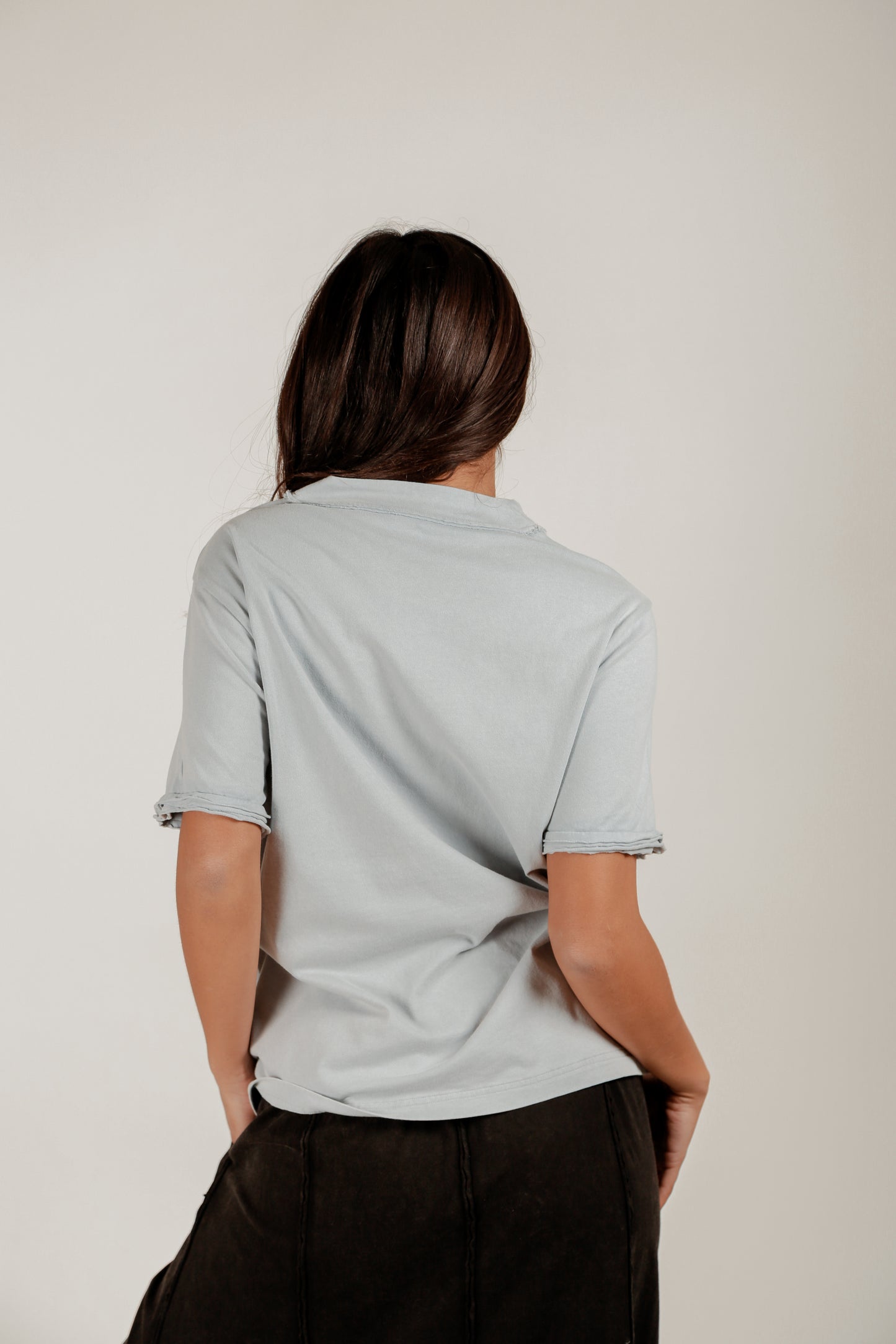 Sky Bloom Tee (sku# T240005 Grey And Pink Flower)
