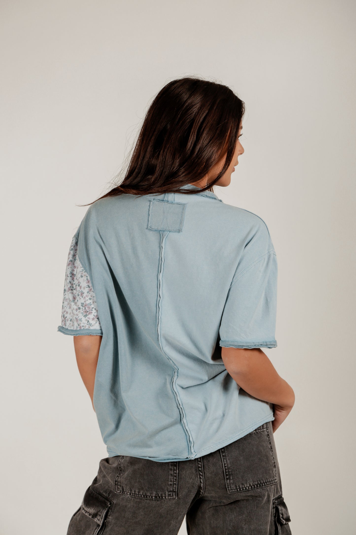 Meadow Breeze Tee (SKU#T240012 - Blue Floral Patched)