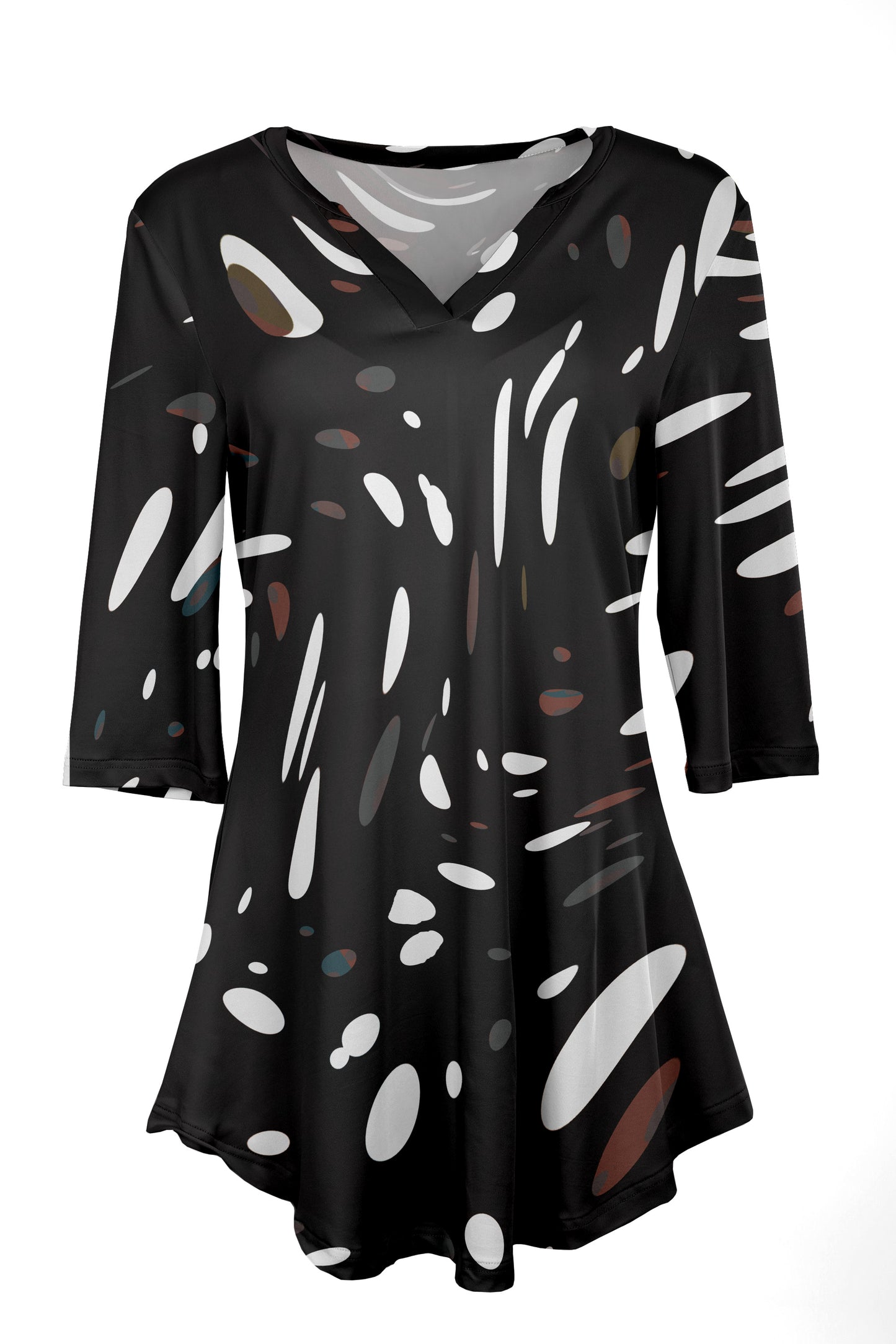 Classic Notch Neck Tunic Patchwork Groovy