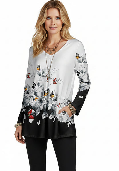 Long Sleeves Tunic-Artsy Print