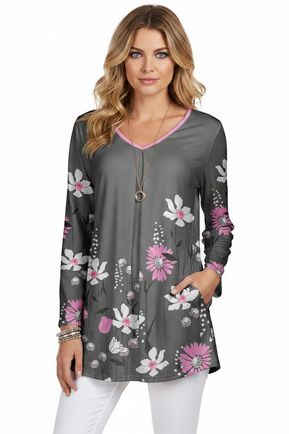 Long Sleeves Tunic-Artsy Print