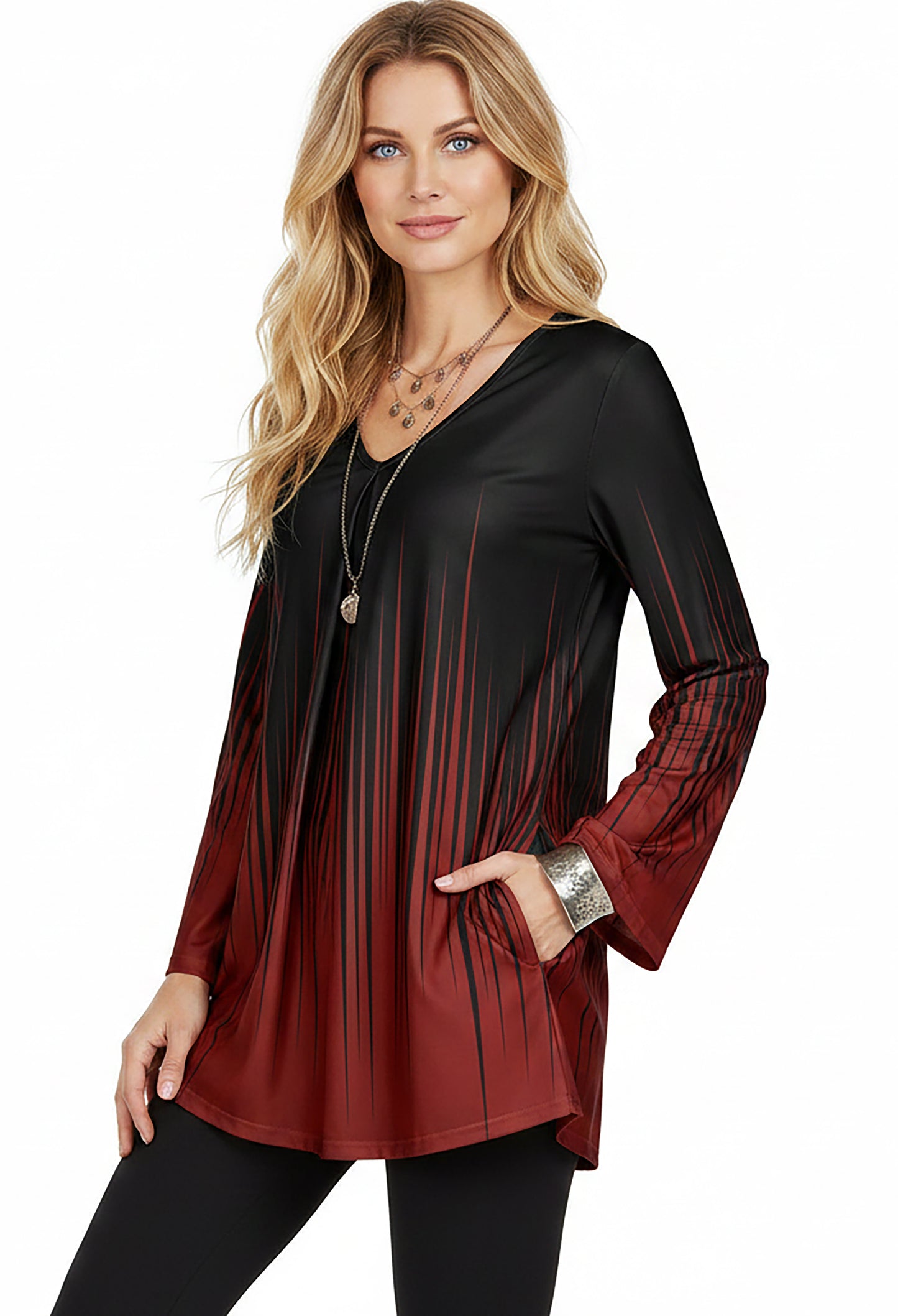 Long Sleeves Tunic-Artsy Print