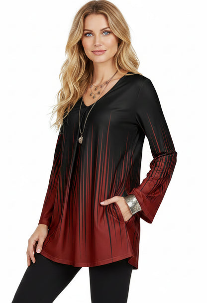 Long Sleeves Tunic-Artsy Print