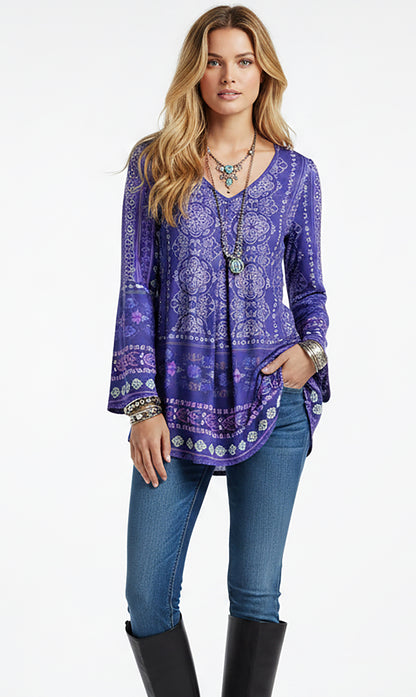 LONG SLEEVES TUNIC-Jeans Blue Vintage