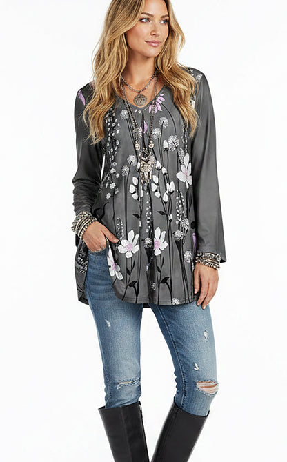 LONG SLEEVES TUNIC-Jeans Blue Vintage