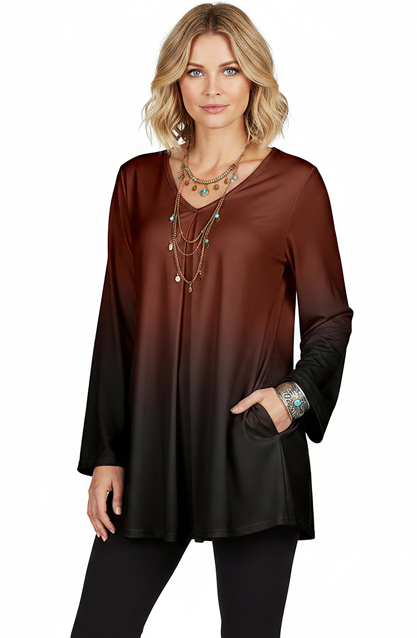 LONG SLEEVES TUNIC-Jeans Blue Vintage