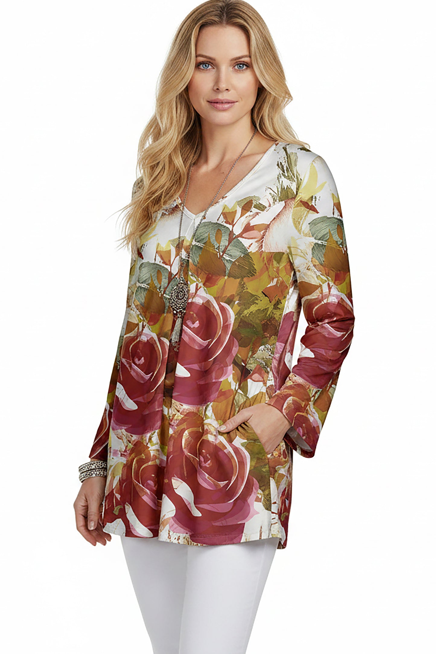 Long Sleeves Tunic-Artsy Print