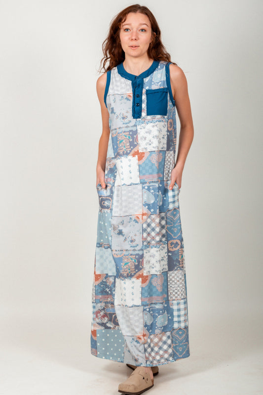 Boho Bliss Mineral-Washed Maxi Dress (SKU # D250001 )