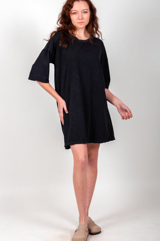 Classic Comfort Midi Dress  (sku # D2400039 SOLID BLACK )
