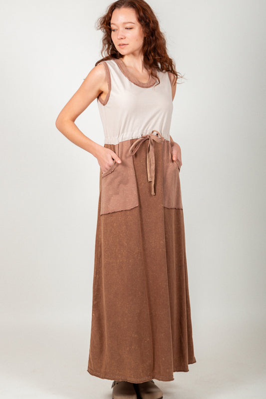 Boho Harmony Maxi Dress ( SKU #D240004 brown )