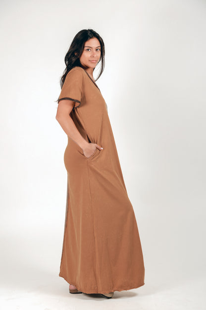 Purple And Levenda Patched Cotton Dress (D240010 Purple And Levenda )