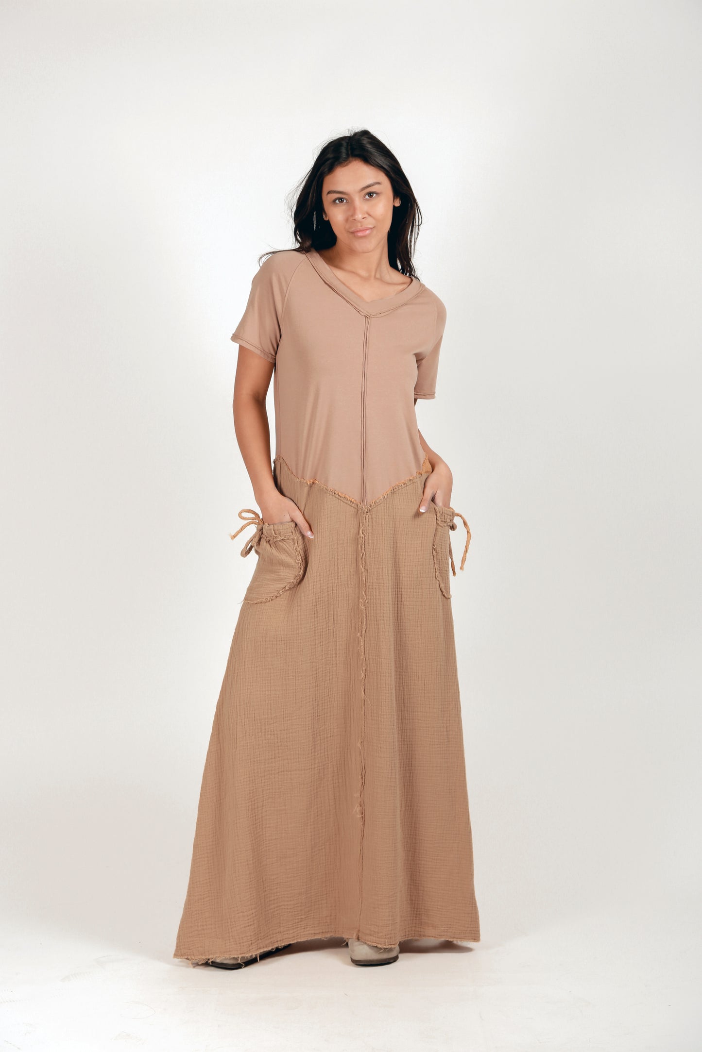 Boho Blue Flora Maxi Dress (D240015 Blue )