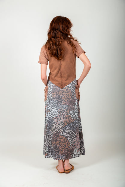 Boho Blue Flora Maxi Dress (D240015 Blue )