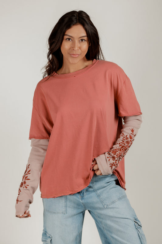 Rusted Bloom Pullover (Wholesale)(F240004 RUST)
