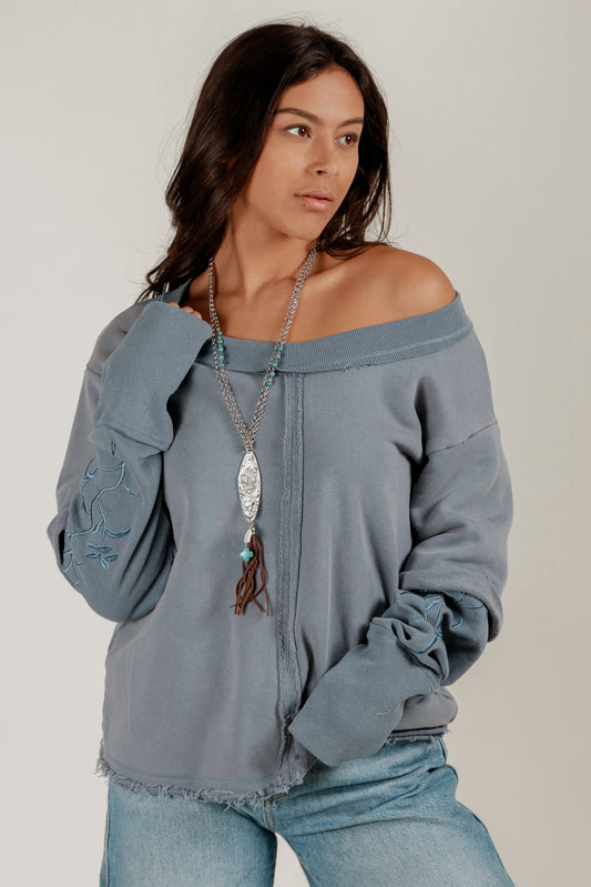 Bloom Terry Pullover (Wholesale)(F240005-1  NAVY)