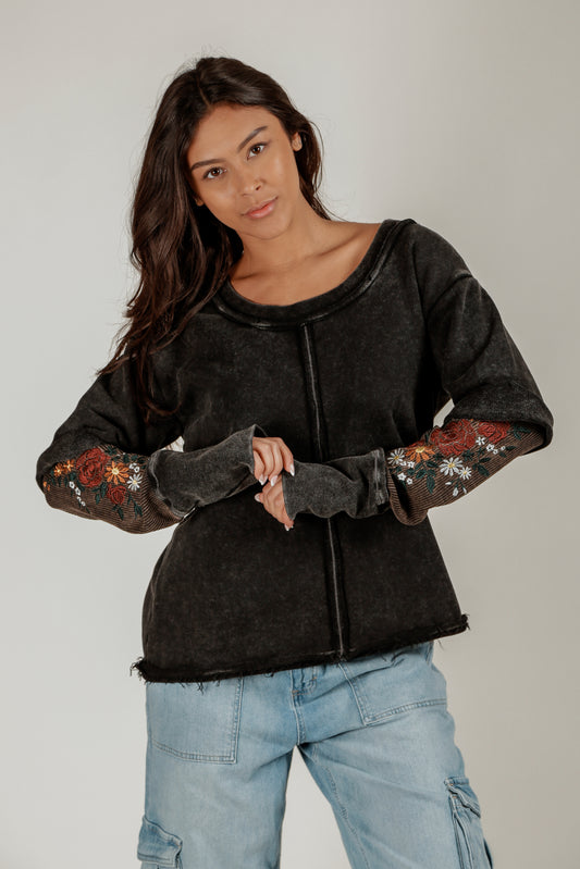 Bloom Mineral Wash Pullover (Wholesale) (F240005-2)