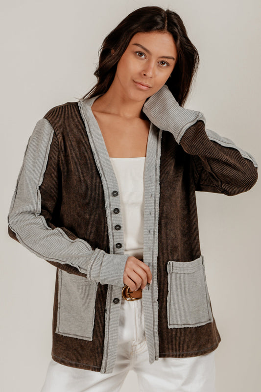 Shadow Patch Cardigan (F240008-1)
