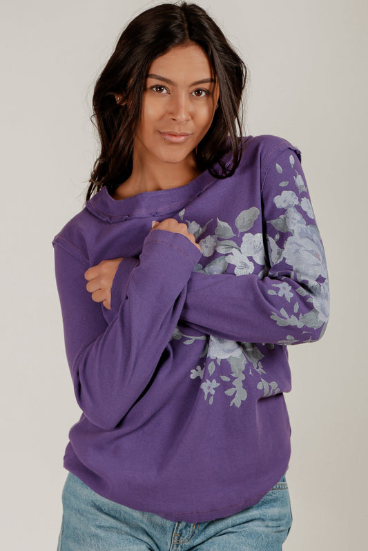 Lavender Bloom Pullover (wholesale) (SKU # F240010 PURPLE)