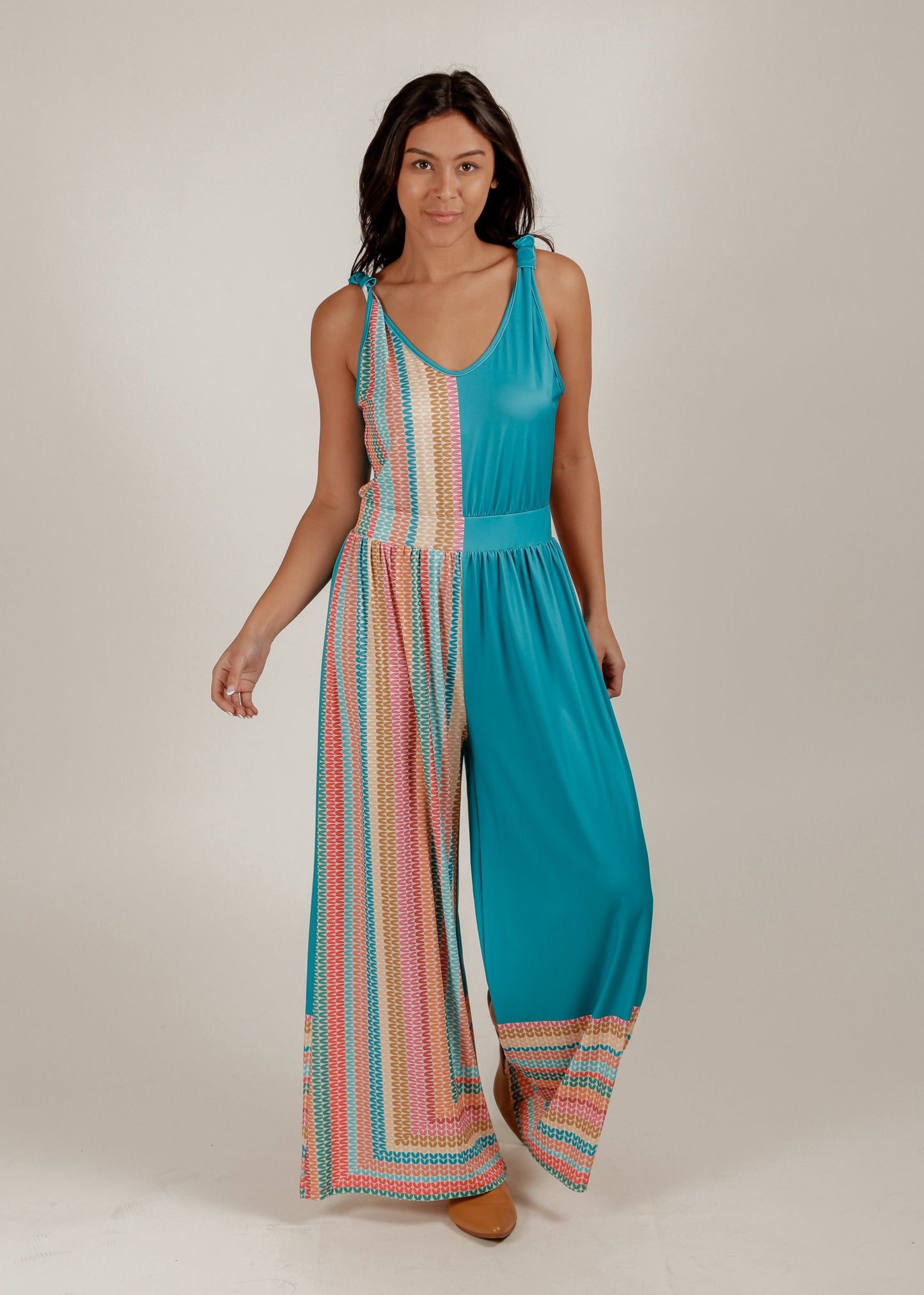 Multicolor Bohemian Racerback Jumpsuit