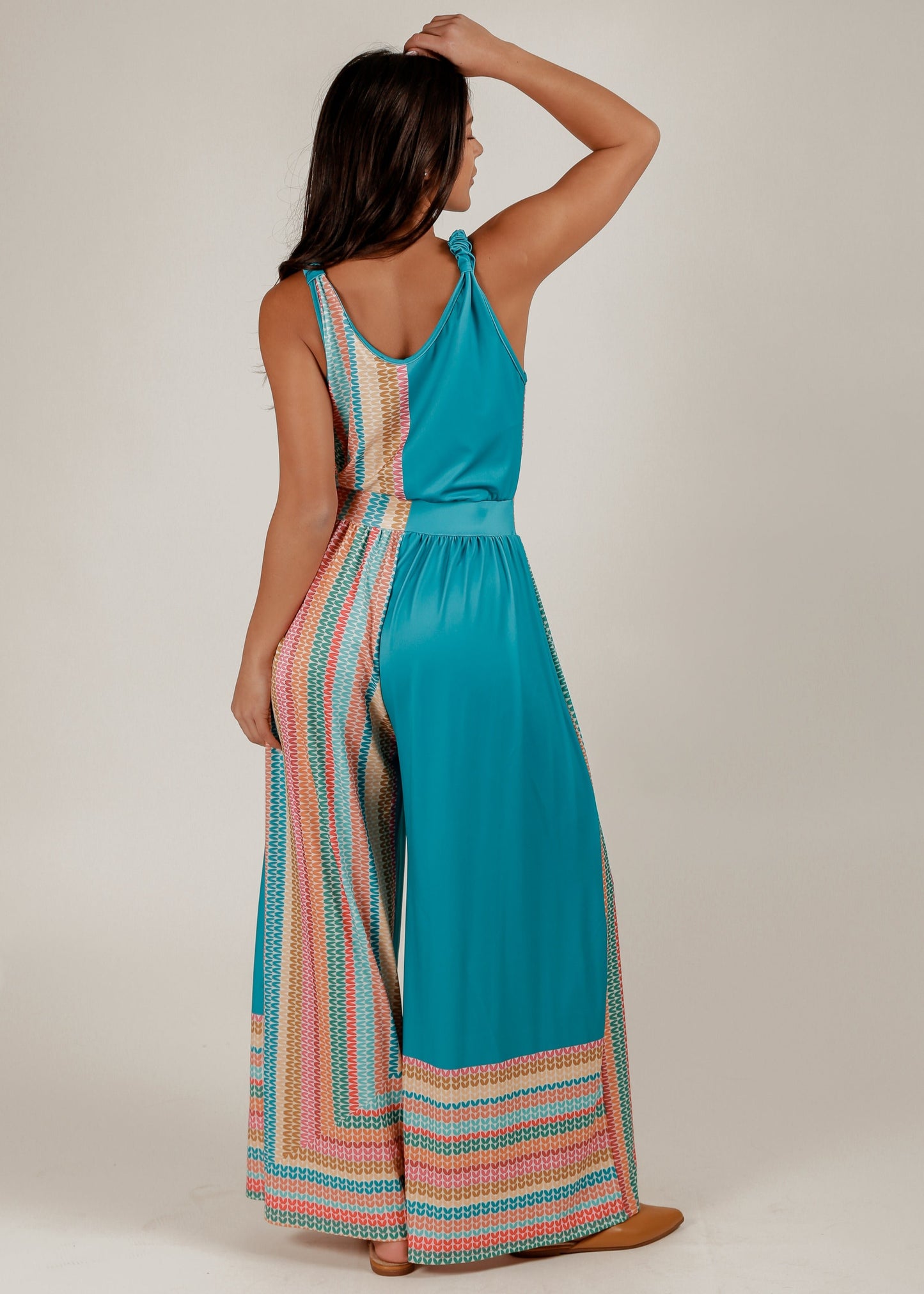 Multicolor Bohemian Racerback Jumpsuit