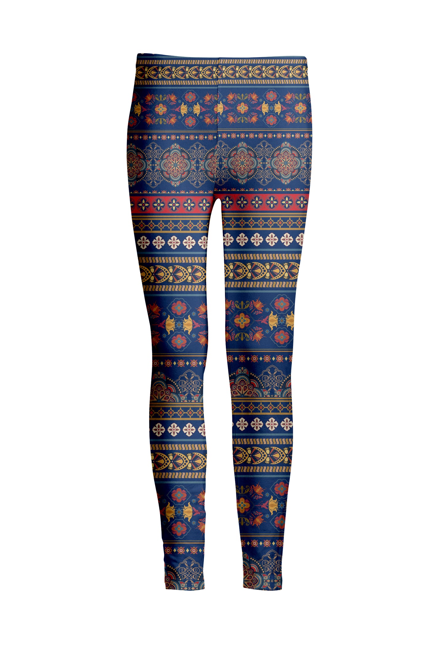 Bold Print Leggings-Brown White