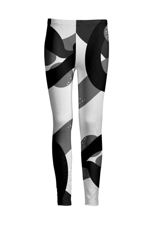 Bold Print Leggings-Black White