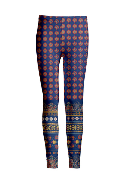 Bold Print Leggings-Brown White