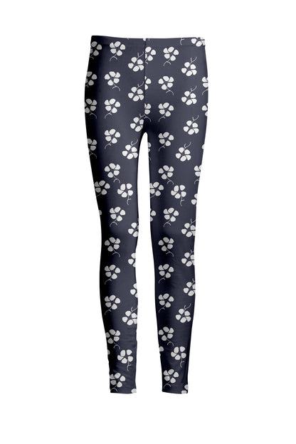 Bold Print Leggings-Navy White