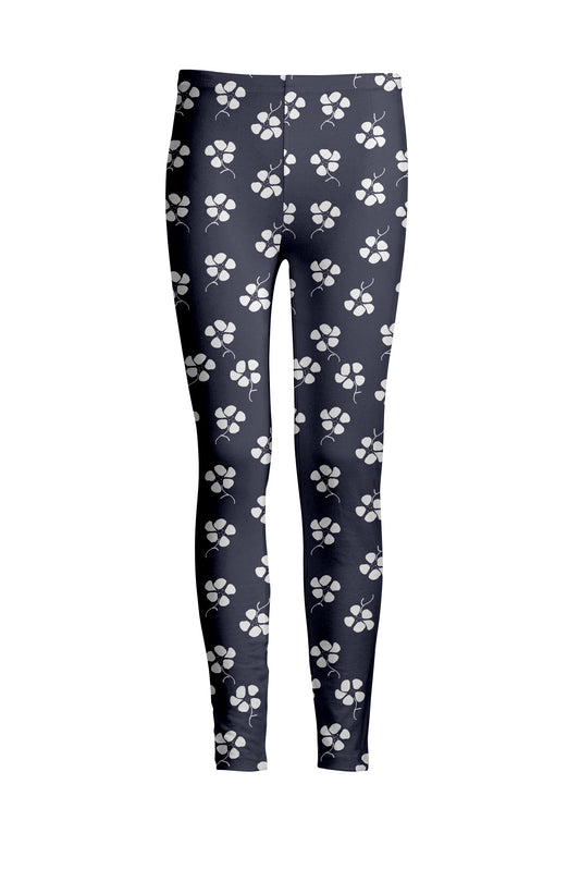 Bold Print Leggings-Navy White