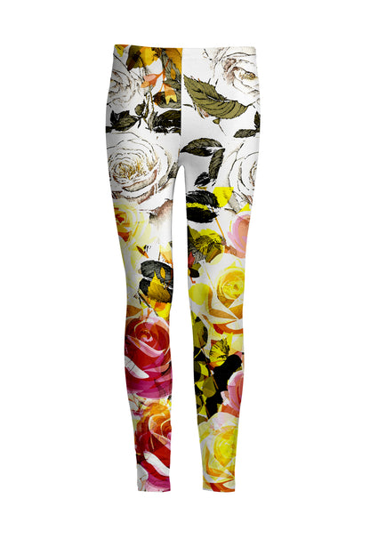 Bold Print Leggings-Yellow White