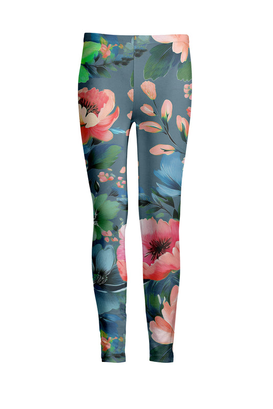 Bold Print Leggings-Green Multi