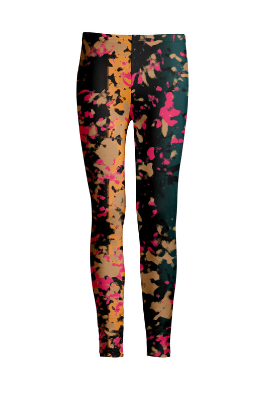 Bold Print Leggings-Yellow Multi