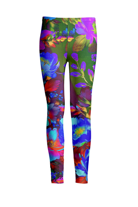 Bold Print Leggings-Blue Multi