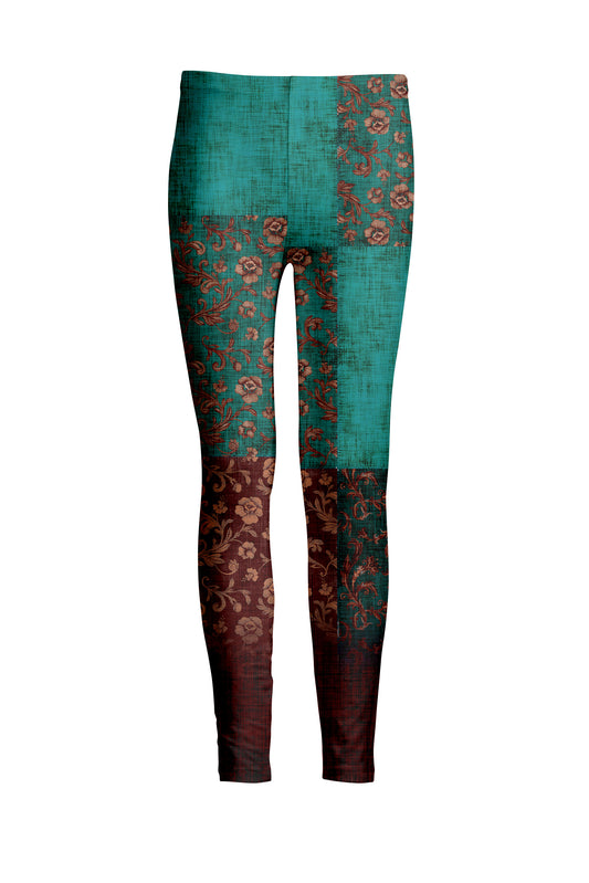 Bold Print Leggings-Green