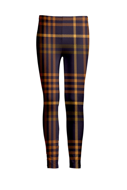 Bold Print Leggings-Brown Yellow