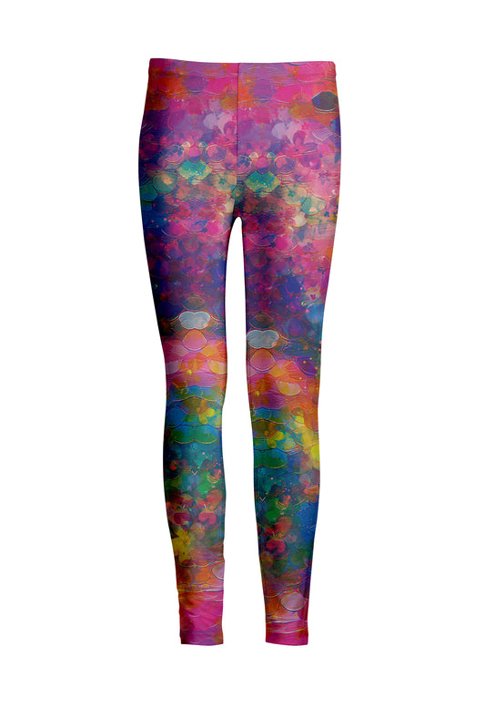 Bold Print Leggings-Pink Multi