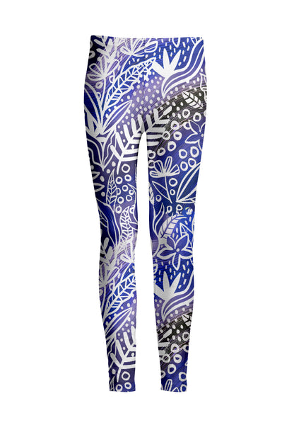 Bold Print Leggings-Brown White