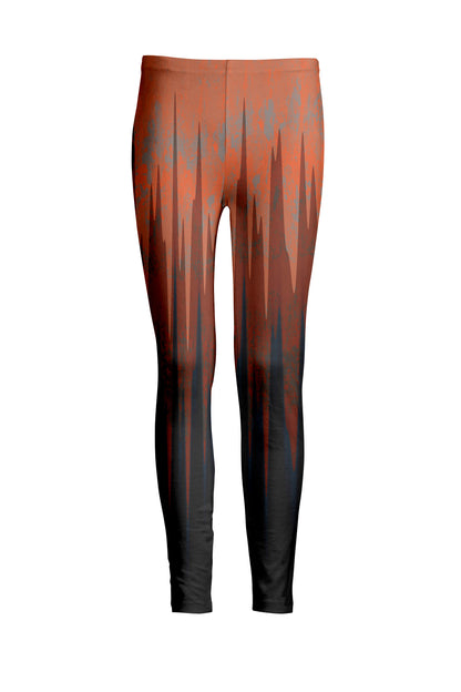Bold Print Leggings-Red Navy
