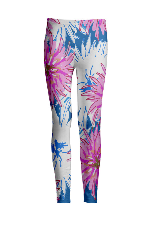 Bold Print Leggings-Pink White