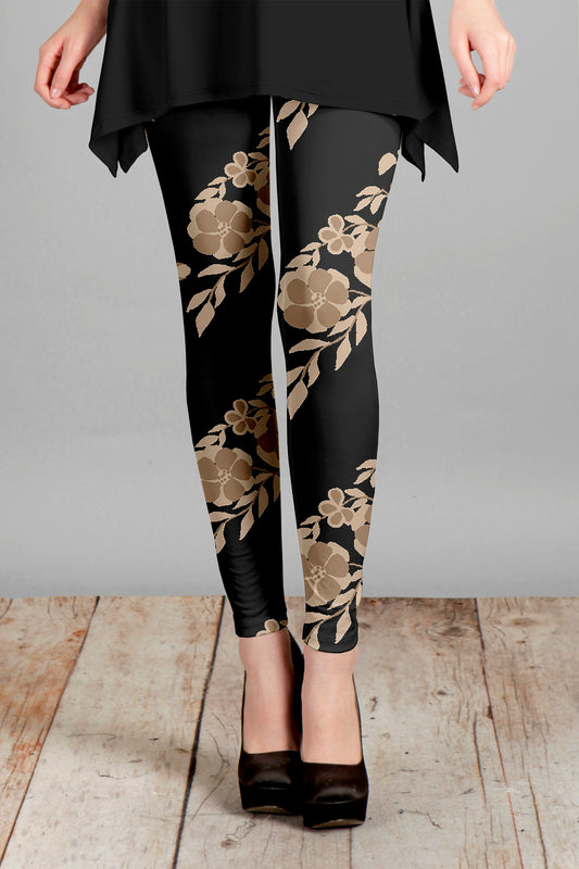 Bold Print Leggings-Brown Animal