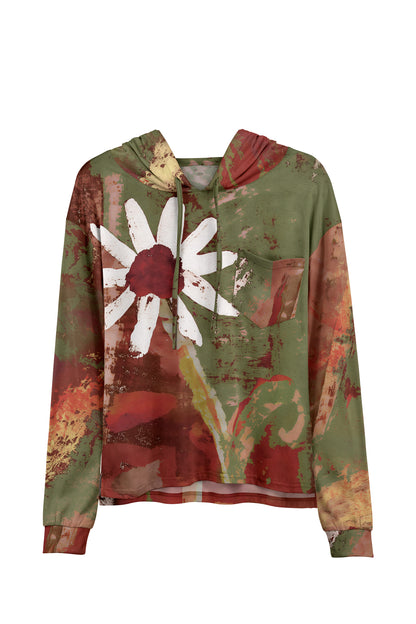 Flower Print Hoodie