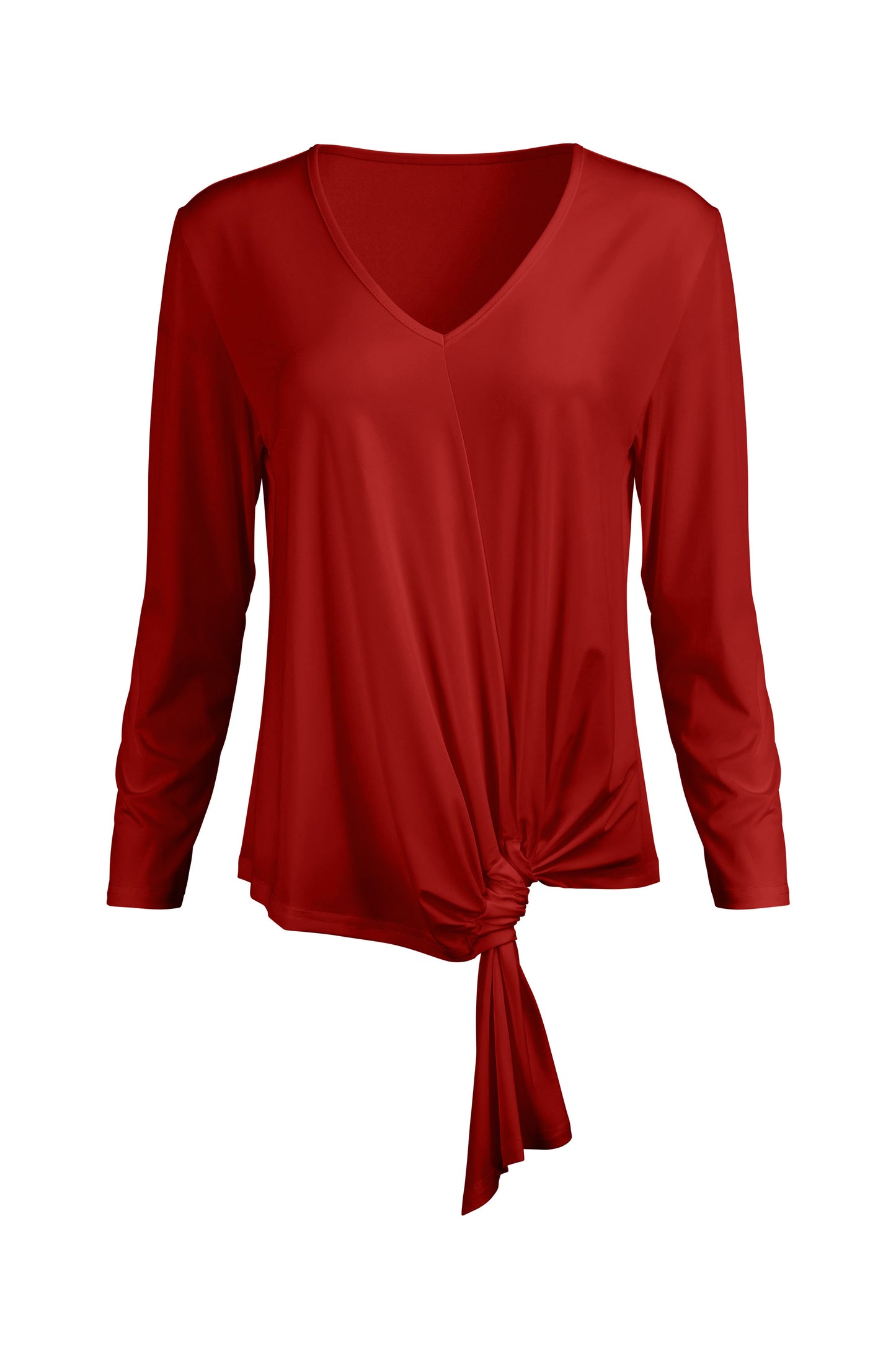 Twisted Hem Tie Tunic-Black Green