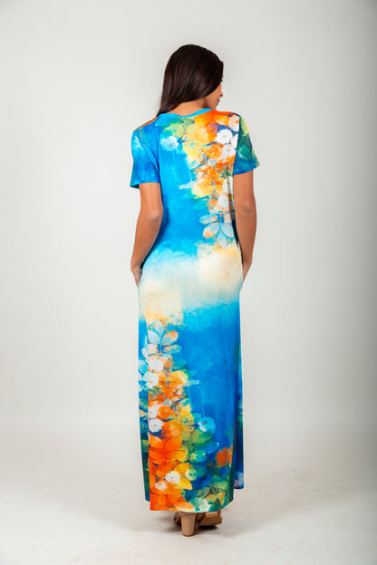 The Turquoise Garden- Maxi Dress