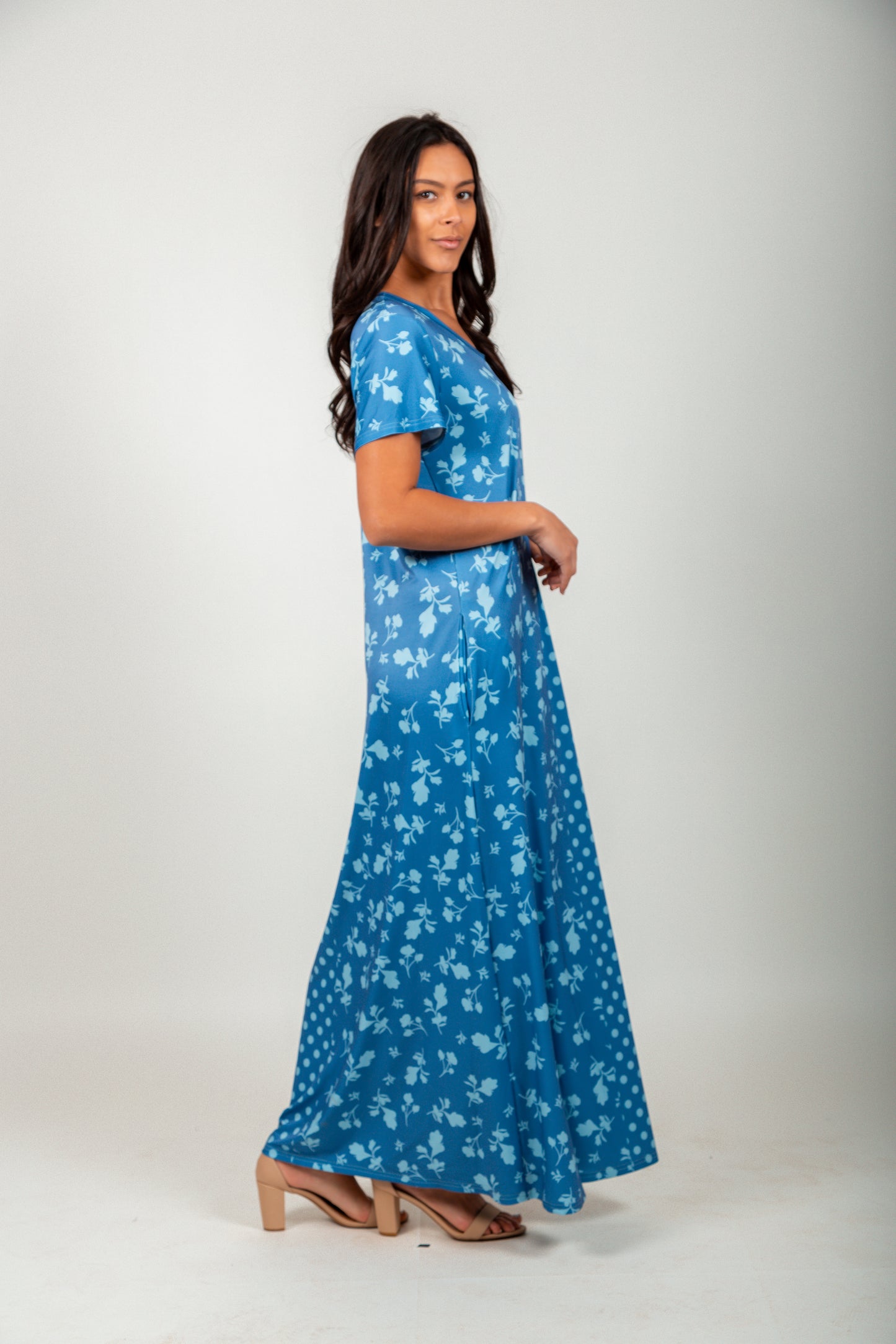 The Turquoise Garden- Maxi Dress